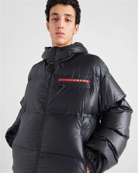 prada puffer jacket with fur hood